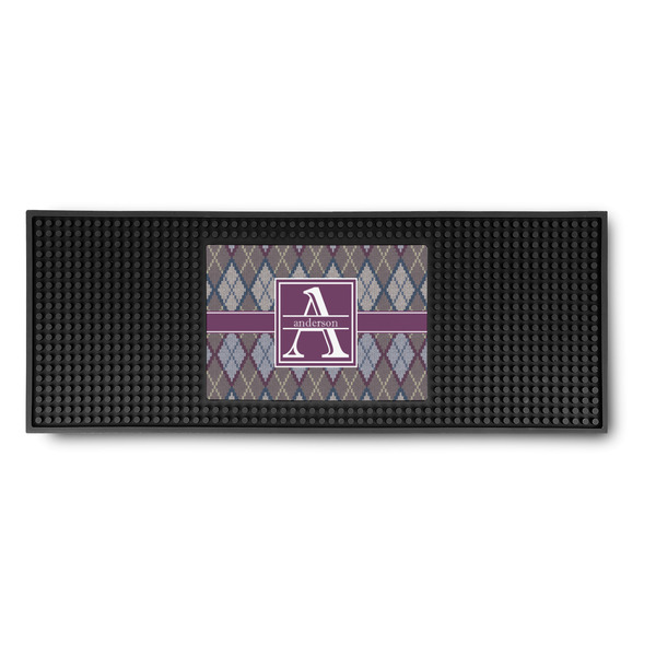 Custom Knit Argyle Rubber Bar Mat (Personalized)