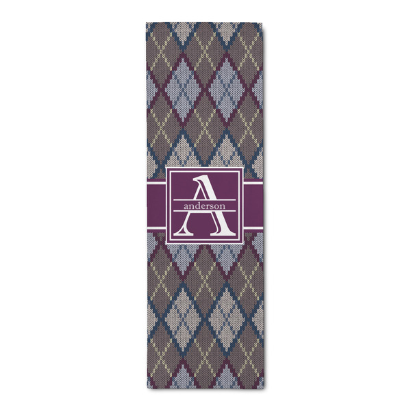 Custom Knit Argyle Runner Rug - 2.5'x8' w/ Name and Initial