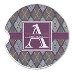 Knit Argyle Sandstone Car Coaster - Single (Personalized)