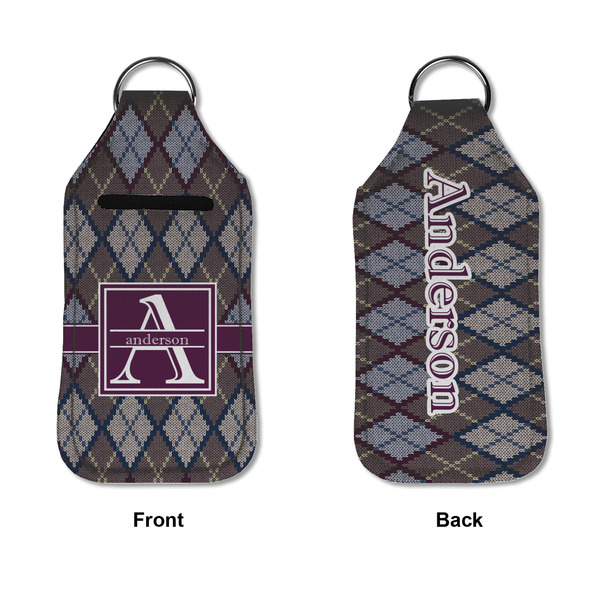 Knit Argyle Sanitizer Holder Keychain - Large APPROVAL (Flat)
