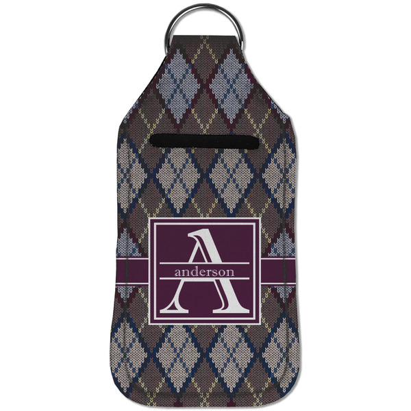 Knit Argyle Sanitizer Holder Keychain - Large (Front)