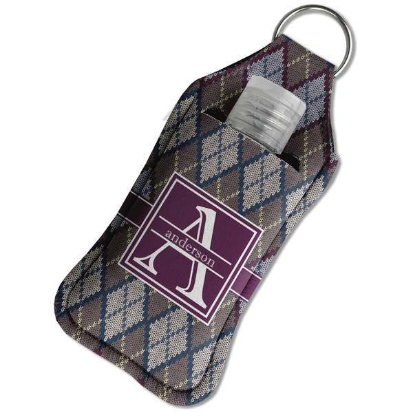 Knit Argyle Sanitizer Holder Keychain - Large in Case