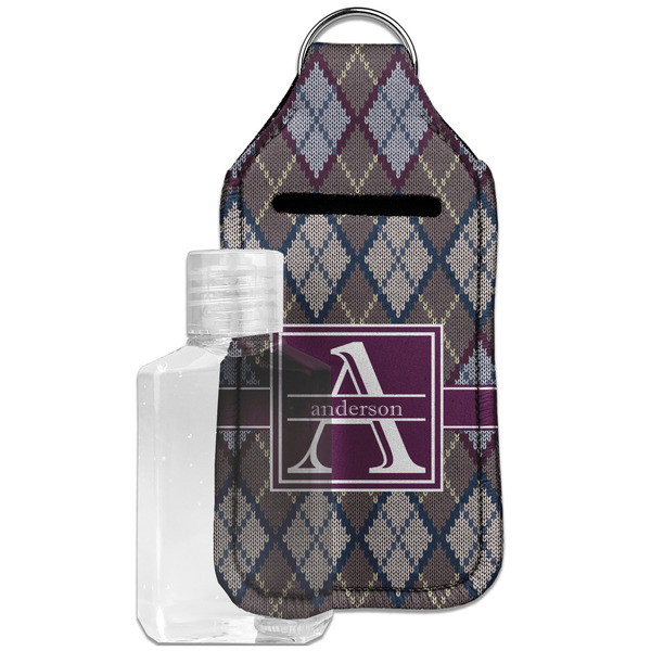 Custom Knit Argyle Hand Sanitizer & Keychain Holder - Large (Personalized)