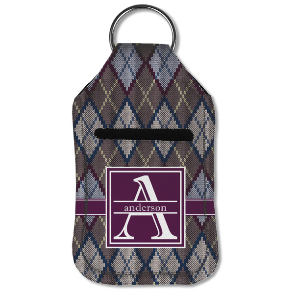Knit Argyle Sanitizer Holder Keychain - Small (Front Flat)