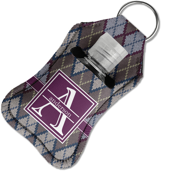 Knit Argyle Sanitizer Holder Keychain - Small in Case