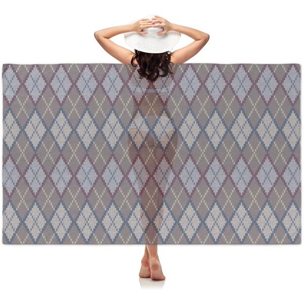 Custom Knit Argyle Sheer Sarong
