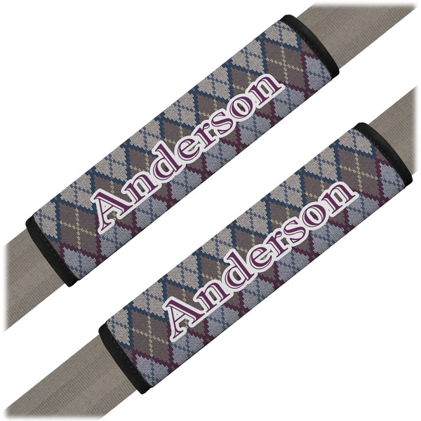 Custom Knit Argyle Seat Belt Covers (Set of 2) (Personalized)