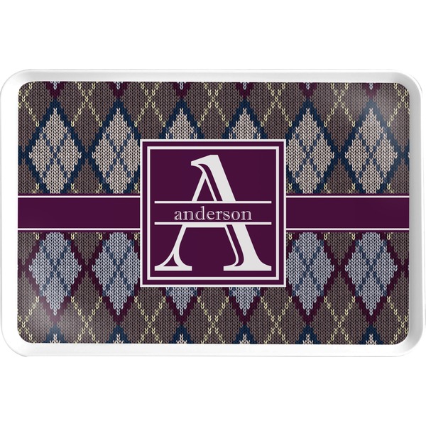 Custom Knit Argyle Serving Tray (Personalized)
