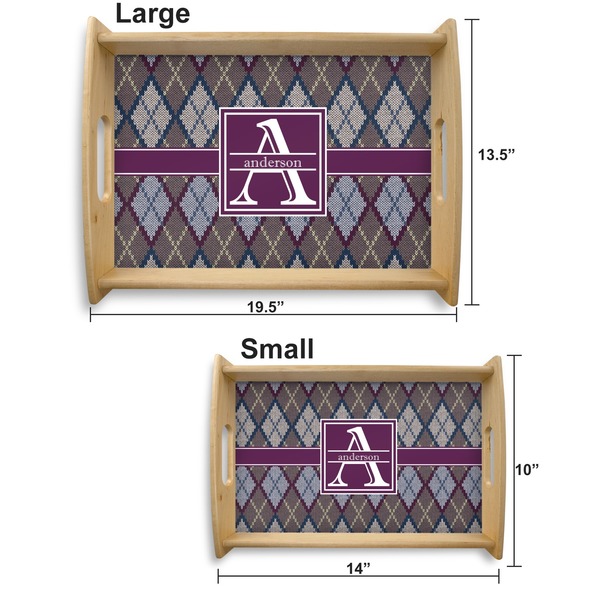 Knit Argyle Serving Tray Wood Sizes
