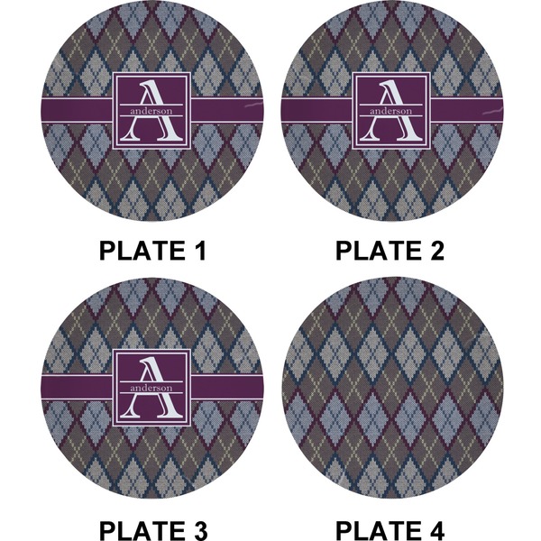 Knit Argyle Set of Appetizer / Dessert Plates (Approval)