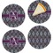 Knit Argyle Set of Appetizer / Dessert Plates