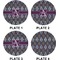 Knit Argyle Set of Lunch / Dinner Plates (Approval)