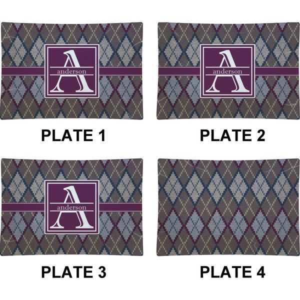 Knit Argyle Set of Rectangular Appetizer / Dessert Plates (Approval)