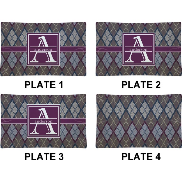 Knit Argyle Set of Rectangular Dinner Plates (Approval)