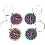 Knit Argyle Wine Charms (Set of 4) (Personalized)