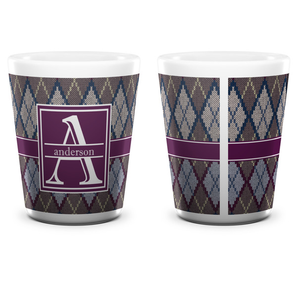 Knit Argyle Shot Glass - White - APPROVAL