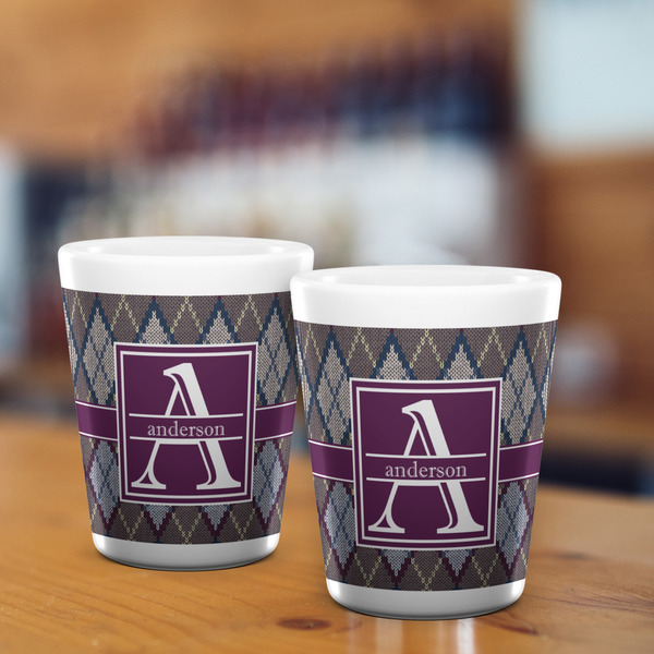 Knit Argyle Shot Glass - White - LIFESTYLE