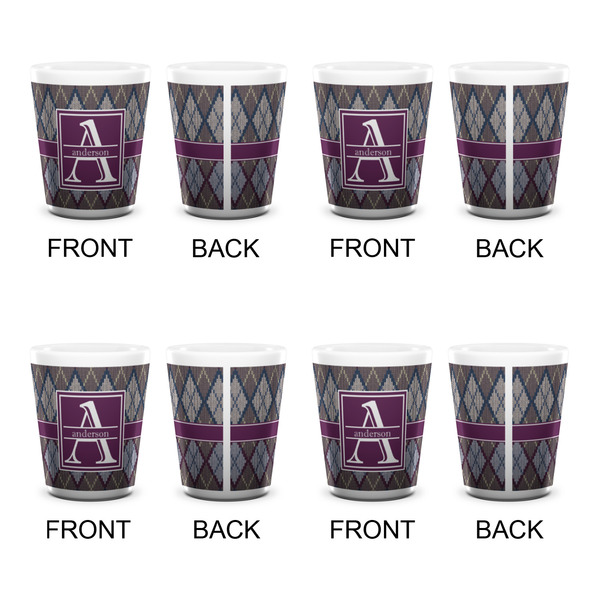 Knit Argyle Shot Glass - White - Set of 4 - APPROVAL