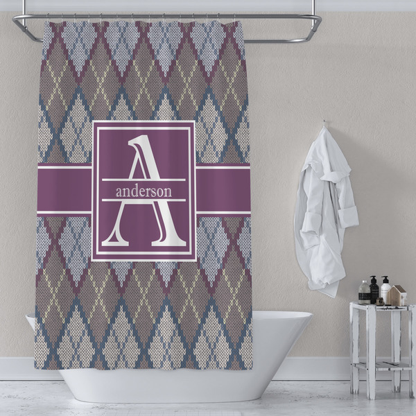 Knit Argyle Shower Curtain Lifestyle