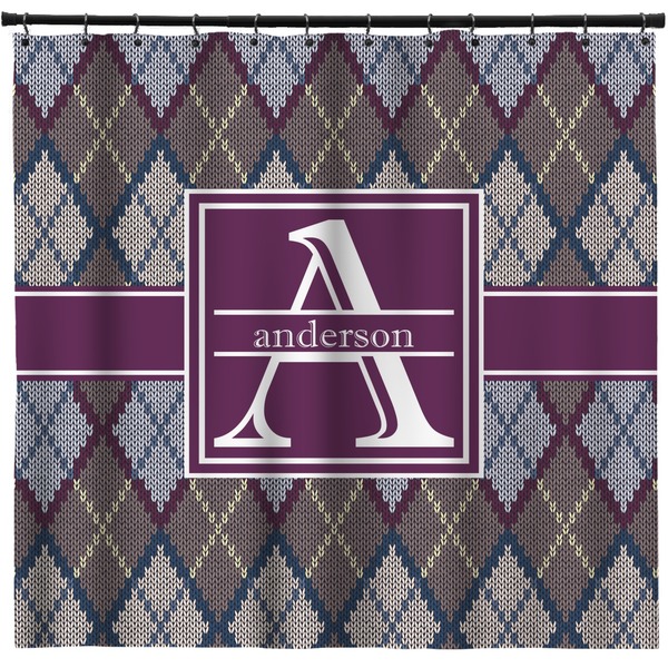 Custom Knit Argyle Shower Curtain - Custom Size (Personalized)