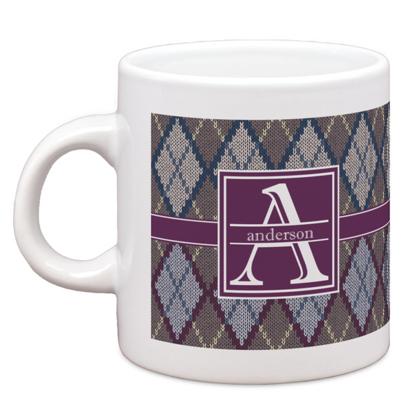 Knit Argyle Single Shot Espresso Cup - Single Front