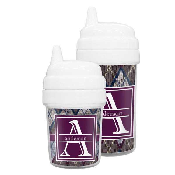 Knit Argyle Sippy Cups