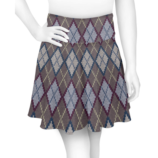 Custom Knit Argyle Skater Skirt - Small