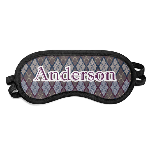 Custom Knit Argyle Sleeping Eye Mask - Small (Personalized)