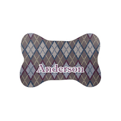 Knit Argyle Bone Shaped Dog Food Mat (Small) (Personalized)
