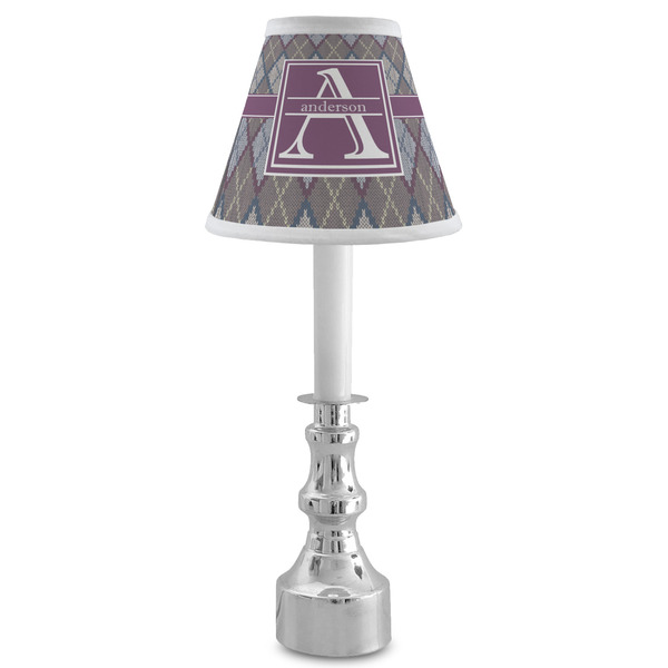 Knit Argyle Small Chandelier Lamp - LIFESTYLE (on candle stick)