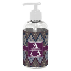 Knit Argyle Plastic Soap / Lotion Dispenser (8 oz - Small - White) (Personalized)