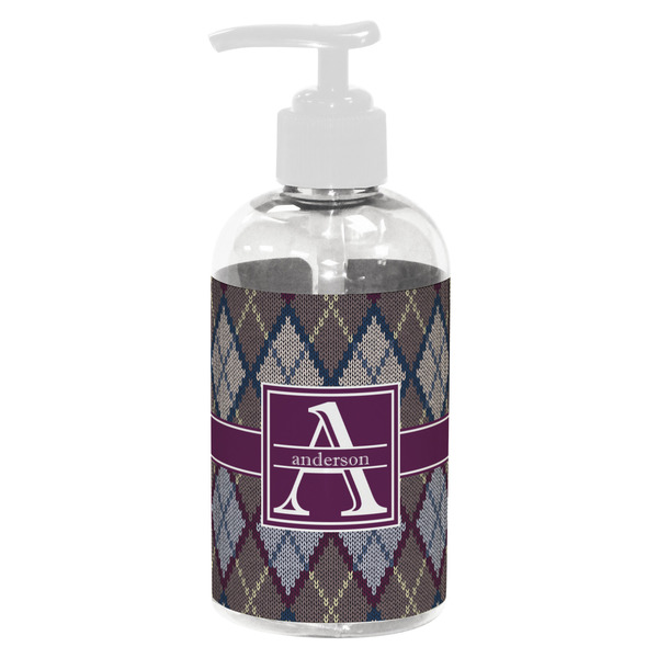 Custom Knit Argyle Plastic Soap / Lotion Dispenser (8 oz - Small - White) (Personalized)