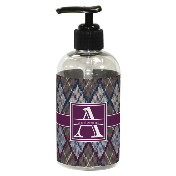Custom Knit Argyle Plastic Soap / Lotion Dispenser (8 oz - Small - Black) (Personalized)