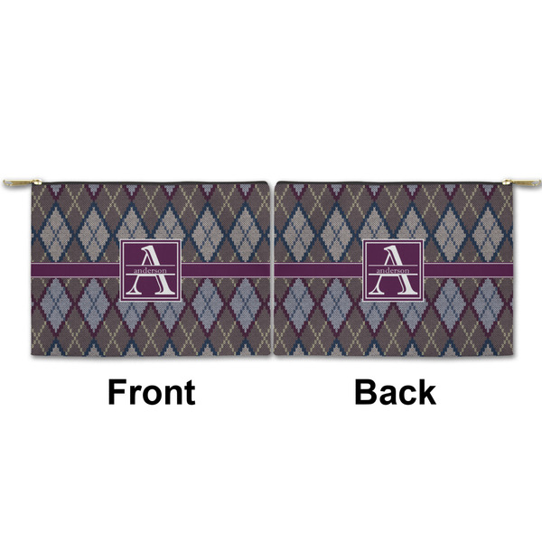 Knit Argyle Small Zipper Pouch Approval (Front and Back)
