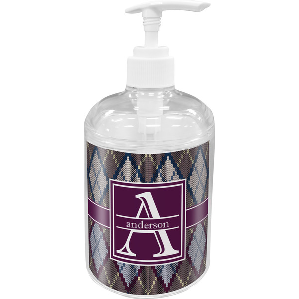 Custom Knit Argyle Acrylic Soap & Lotion Bottle (Personalized)