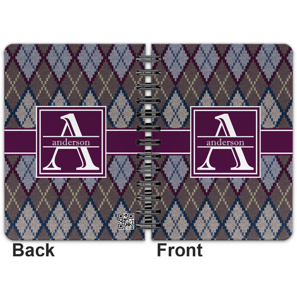 Knit Argyle Spiral Journal 5 x 7 - Apvl