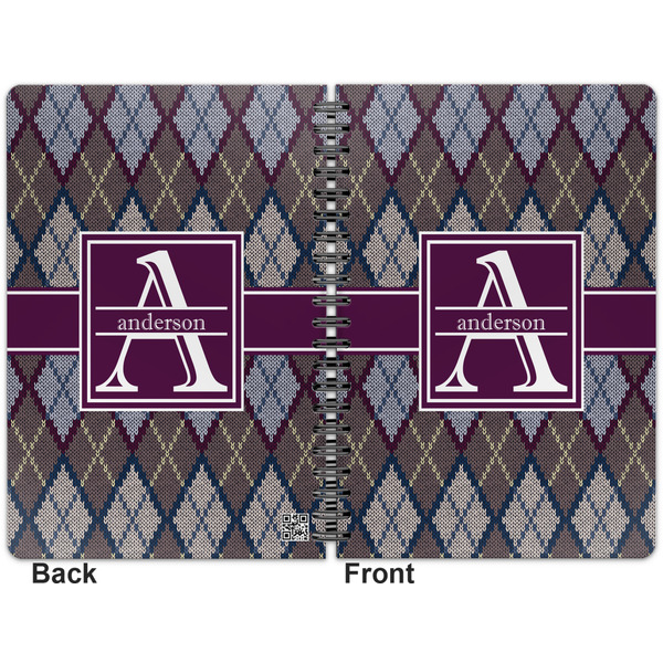 Knit Argyle Spiral Journal 7 x 10 - Apvl