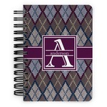 Knit Argyle Spiral Notebook - 5x7 w/ Name and Initial