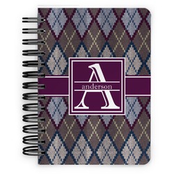 Knit Argyle Spiral Notebook - 5x7 w/ Name and Initial