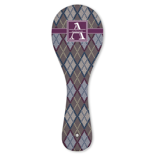 Custom Knit Argyle Ceramic Spoon Rest (Personalized)