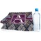 Knit Argyle Sports Towel Folded with Water Bottle