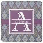 Knit Argyle Square Rubber Backed Coaster (Personalized)