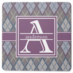 Knit Argyle Square Rubber Backed Coaster (Personalized)