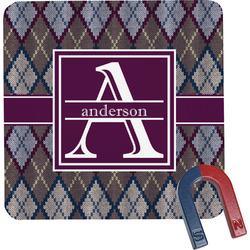 Knit Argyle Square Fridge Magnet (Personalized)