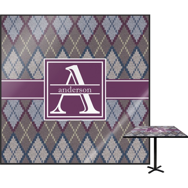 Custom Knit Argyle Square Table Top (Personalized)