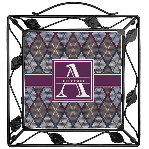 Custom Knit Argyle Square Trivet (Personalized)