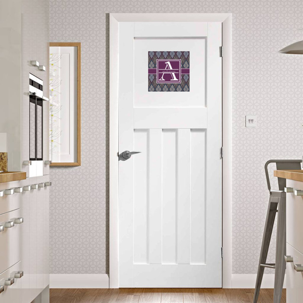 Knit Argyle Square Wall Decal on Door