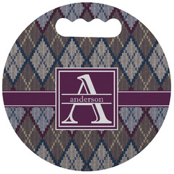 Knit Argyle Stadium Cushion (Round) (Personalized)