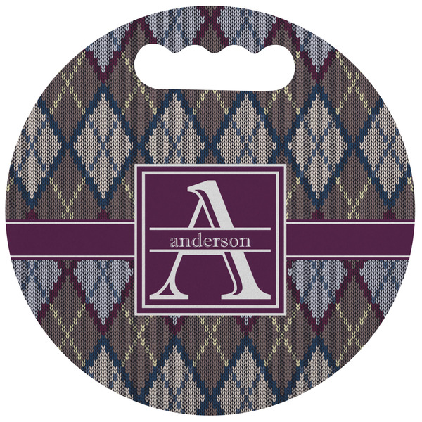 Custom Knit Argyle Stadium Cushion (Round) (Personalized)
