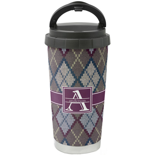 Custom Knit Argyle Stainless Steel Coffee Tumbler (Personalized)